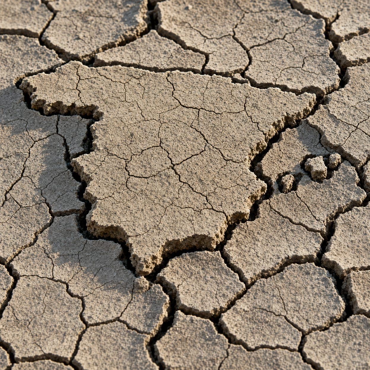 Tierra seca y agrietada, símbolo de la desertificación