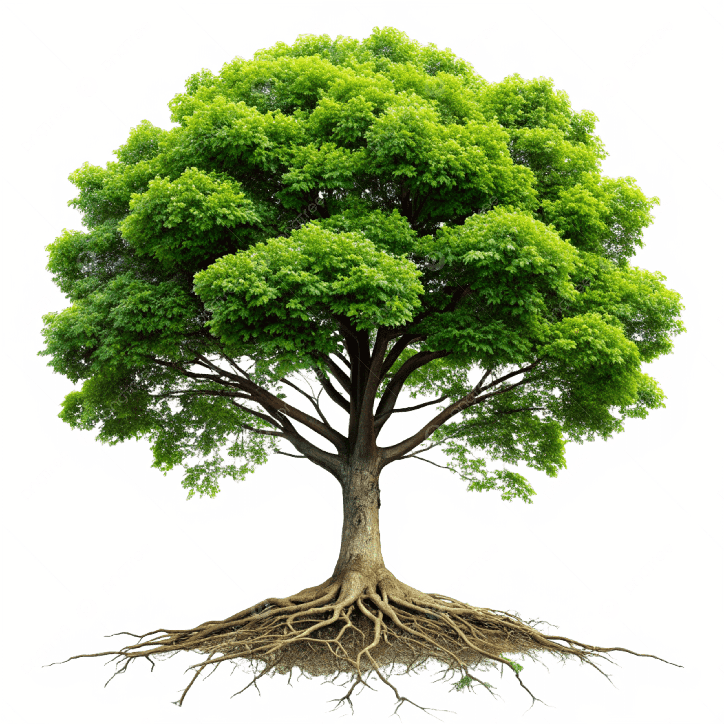 Roble con sus raíces visibles